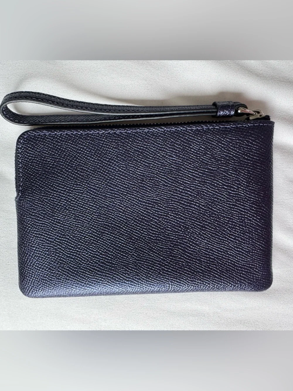 Coach Midnight Blue Leather Wristlet Pouch - Picture 2 of 4